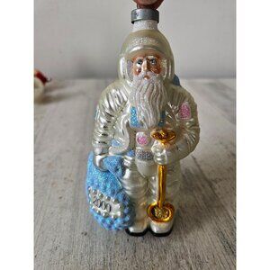 Patricia breen millennium 1900 2000 astronaut Santa glitter ornament Xmas tree